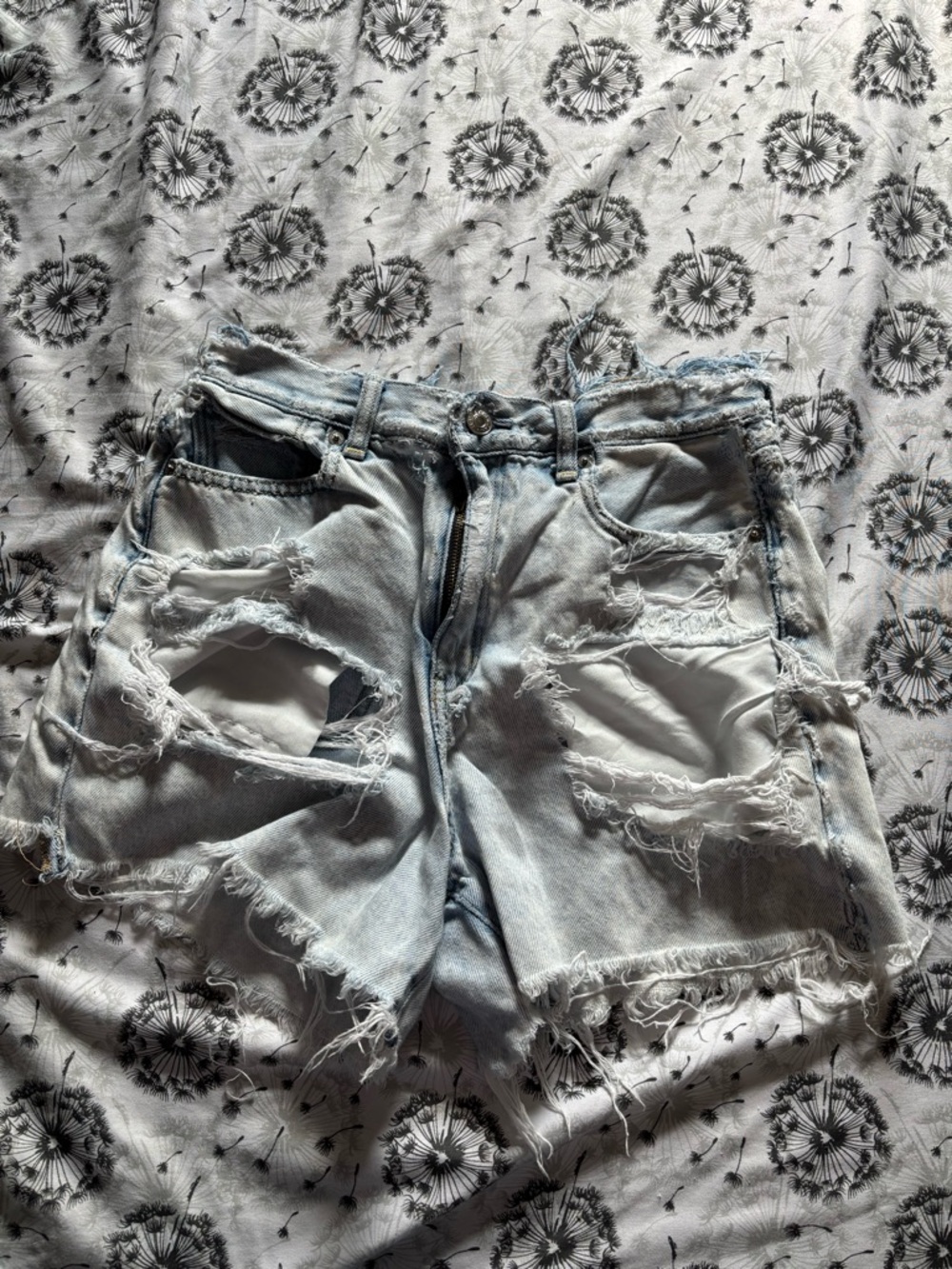 American Eagle Light Blue Distressed Denim Women's Shorts